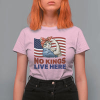 No Kings Live Here T Shirt For Women Funny Rosie The Riveter Cat Feminist Gift