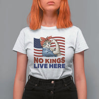No Kings Live Here T Shirt For Women Funny Rosie The Riveter Cat Feminist Gift