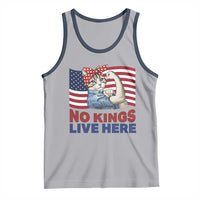 No Kings Live Here Tank Top Funny Rosie The Riveter Cat Feminist Gift