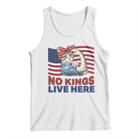 No Kings Live Here Tank Top Funny Rosie The Riveter Cat Feminist Gift