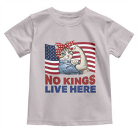 No Kings Live Here Toddler T Shirt Funny Rosie The Riveter Cat Feminist Gift