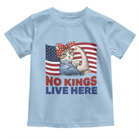 No Kings Live Here Toddler T Shirt Funny Rosie The Riveter Cat Feminist Gift