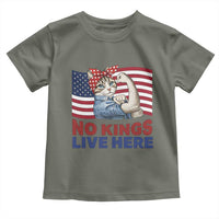 No Kings Live Here Toddler T Shirt Funny Rosie The Riveter Cat Feminist Gift