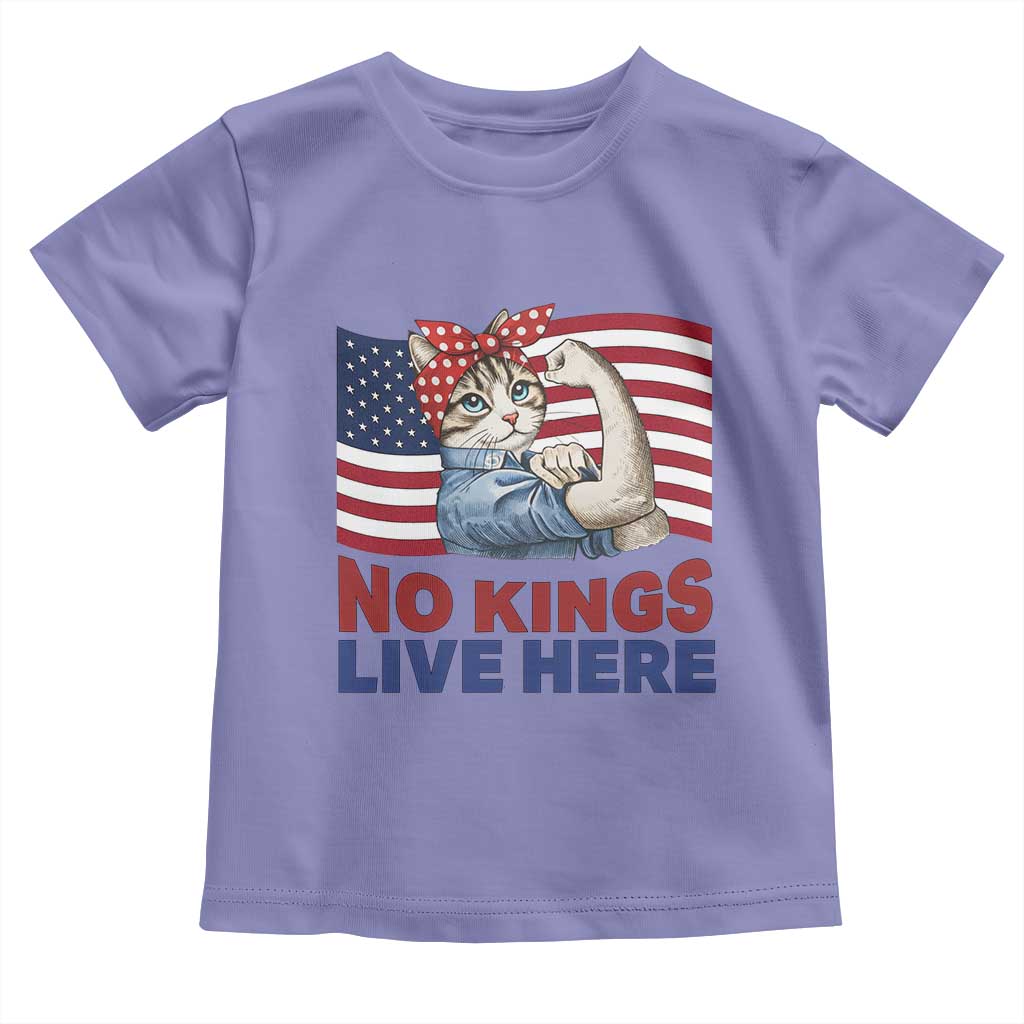 No Kings Live Here Toddler T Shirt Funny Rosie The Riveter Cat Feminist Gift