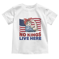 No Kings Live Here Toddler T Shirt Funny Rosie The Riveter Cat Feminist Gift