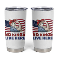 No Kings Live Here Tumbler Cup Funny Rosie The Riveter Cat Feminist Gift
