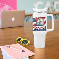 No Kings Live Here Tumbler With Handle Funny Rosie The Riveter Cat Feminist Gift