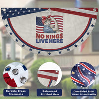 No Kings Live Here Patriotic Fan Flag Funny Rosie The Riveter Cat Feminist Gift