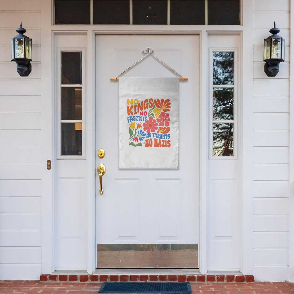 No Kings Wildflower Protest Garden Flag No Fascists No Tyrants No Nazis