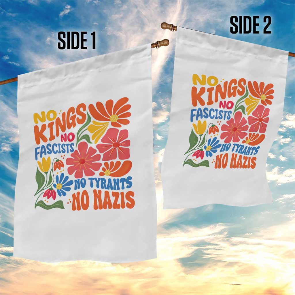 No Kings Wildflower Protest Garden Flag No Fascists No Tyrants No Nazis