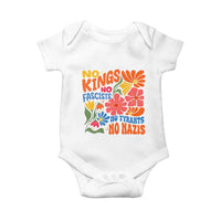 No Kings Wildflower Protest Baby Onesie No Fascists No Tyrants No Nazis