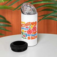 No Kings Wildflower Protest 4 in 1 Can Cooler Tumbler No Fascists No Tyrants No Nazis