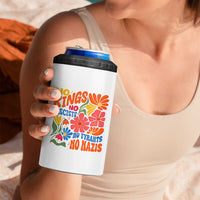 No Kings Wildflower Protest 4 in 1 Can Cooler Tumbler No Fascists No Tyrants No Nazis