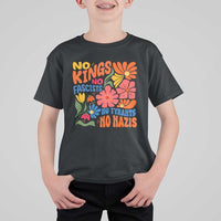 No Kings Wildflower Protest T Shirt For Kid No Fascists No Tyrants No Nazis