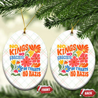 No Kings Wildflower Protest Ceramic Ornament No Fascists No Tyrants No Nazis