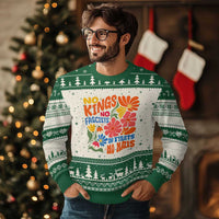 No Kings Wildflower Protest Ugly Christmas Sweater No Fascists No Tyrants No Nazis