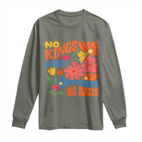 No Kings Wildflower Protest Long Sleeve Shirt No Fascists No Tyrants No Nazis
