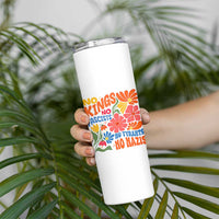 No Kings Wildflower Protest Skinny Tumbler No Fascists No Tyrants No Nazis