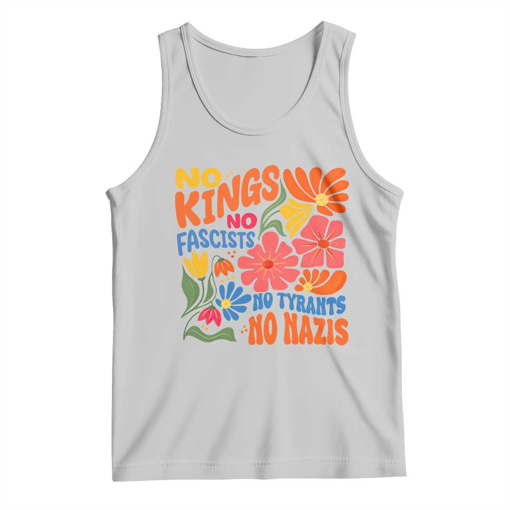 No Kings Wildflower Protest Tank Top No Fascists No Tyrants No Nazis