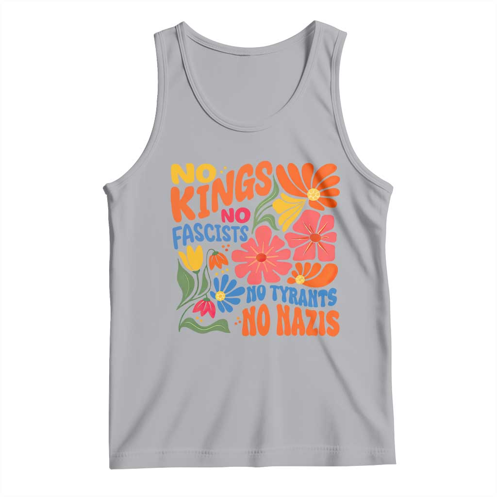 No Kings Wildflower Protest Tank Top No Fascists No Tyrants No Nazis