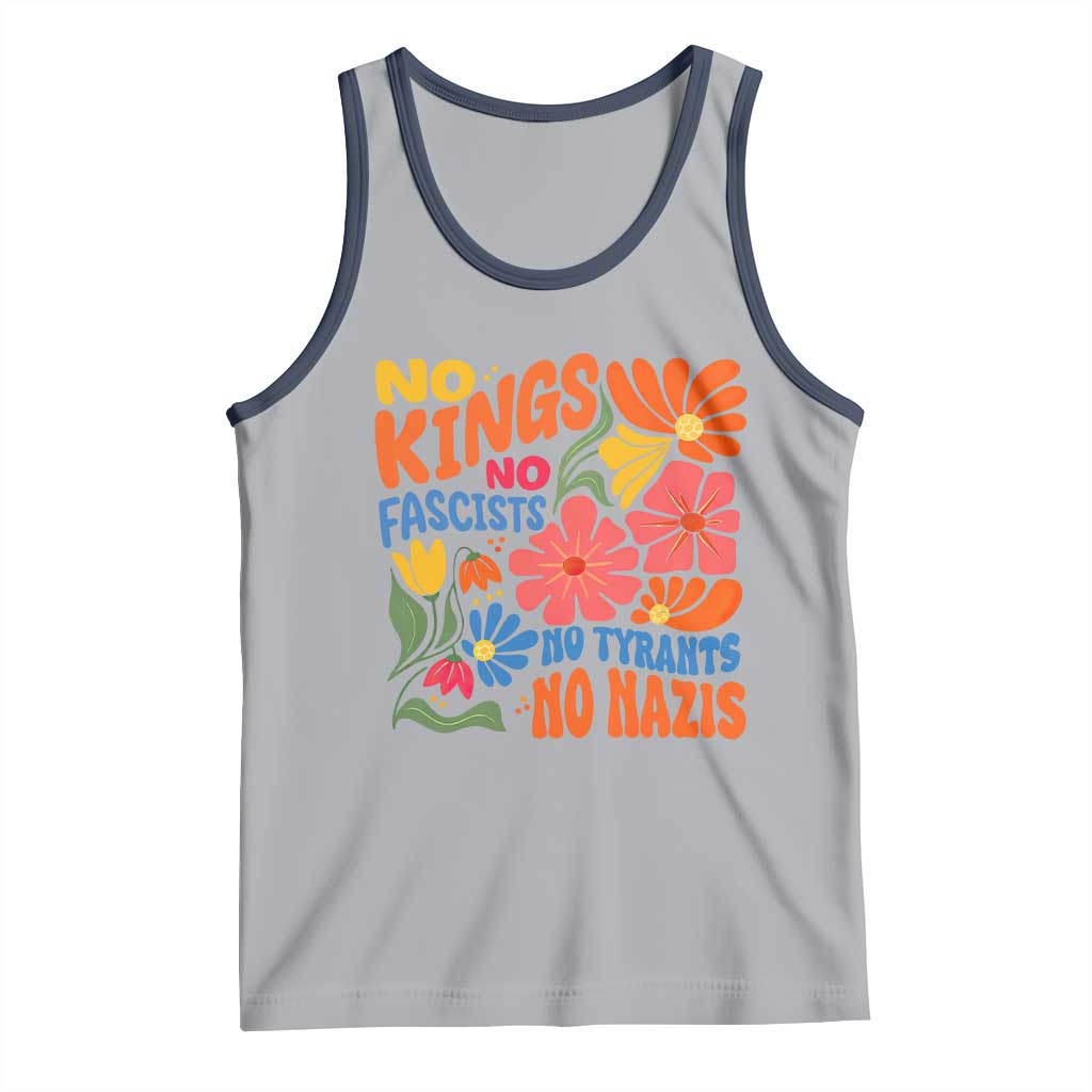No Kings Wildflower Protest Tank Top No Fascists No Tyrants No Nazis