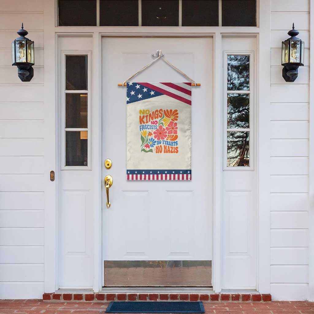 No Kings Wildflower Protest Garden Flag No Fascists No Tyrants No Nazis