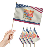 No Kings Wildflower Protest Patriotic Handheld Flag No Fascists No Tyrants No Nazis