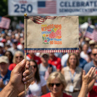 No Kings Wildflower Protest Patriotic Handheld Flag No Fascists No Tyrants No Nazis