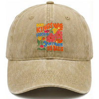 No Kings Wildflower Protest Washed Cotton Baseball Cap No Fascists No Tyrants No Nazis