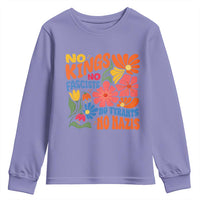 No Kings Wildflower Protest Youth Sweatshirt No Fascists No Tyrants No Nazis
