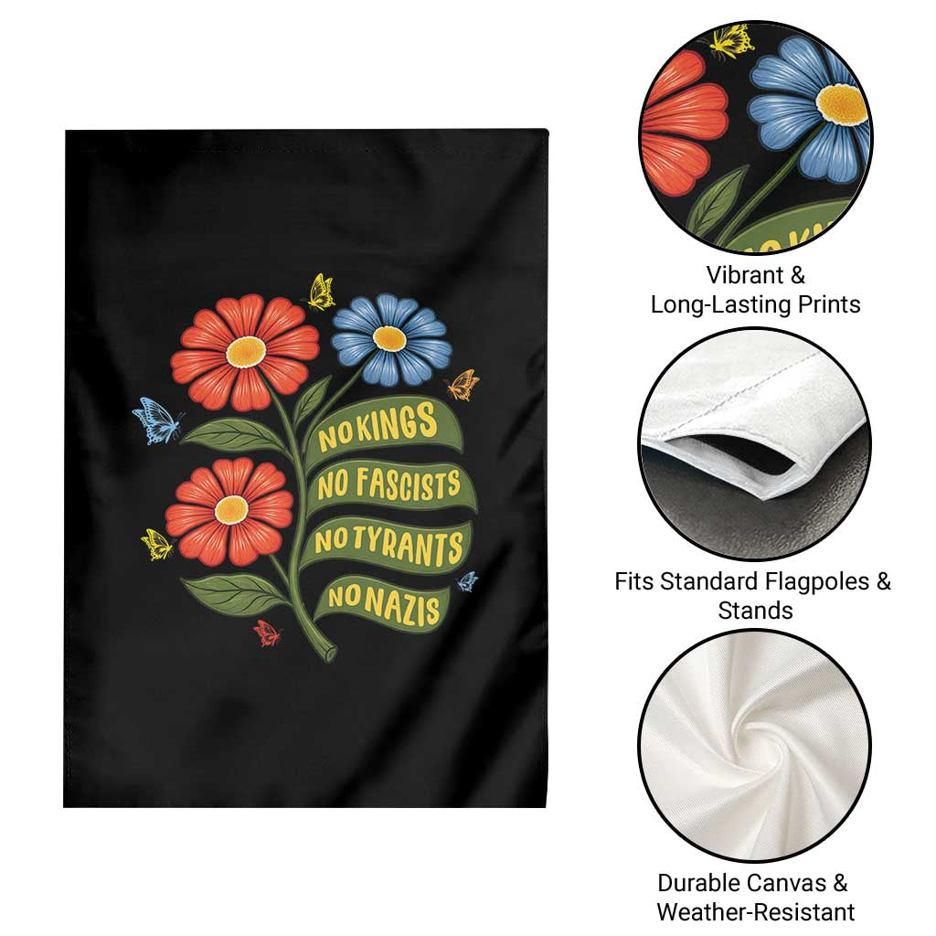 Wildflower Protest Freedom Gift Garden Flag No Kings No Fascists No Tyrants