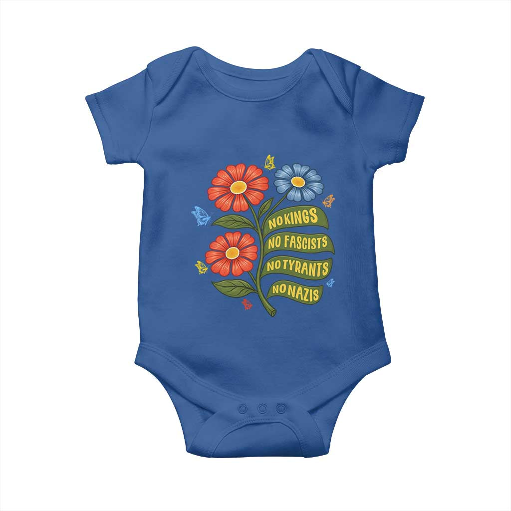 Wildflower Protest Freedom Gift Baby Onesie No Kings No Fascists No Tyrants