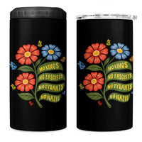 Wildflower Protest Freedom Gift 4 in 1 Can Cooler Tumbler No Kings No Fascists No Tyrants