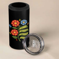 Wildflower Protest Freedom Gift 4 in 1 Can Cooler Tumbler No Kings No Fascists No Tyrants