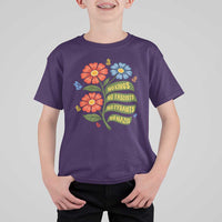 Wildflower Protest Freedom Gift T Shirt For Kid No Kings No Fascists No Tyrants