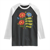 Wildflower Protest Freedom Gift Raglan Shirt No Kings No Fascists No Tyrants