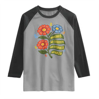 Wildflower Protest Freedom Gift Raglan Shirt No Kings No Fascists No Tyrants