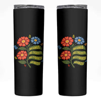 Wildflower Protest Freedom Gift Skinny Tumbler No Kings No Fascists No Tyrants