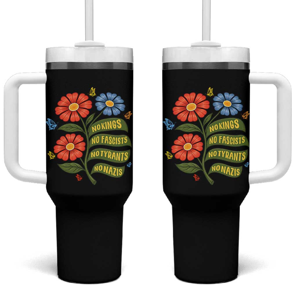 Wildflower Protest Freedom Gift Tumbler With Handle No Kings No Fascists No Tyrants