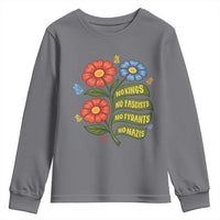 Wildflower Protest Freedom Gift Youth Sweatshirt No Kings No Fascists No Tyrants