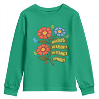 Wildflower Protest Freedom Gift Youth Sweatshirt No Kings No Fascists No Tyrants