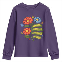 Wildflower Protest Freedom Gift Youth Sweatshirt No Kings No Fascists No Tyrants