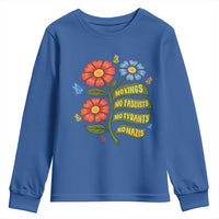 Wildflower Protest Freedom Gift Youth Sweatshirt No Kings No Fascists No Tyrants
