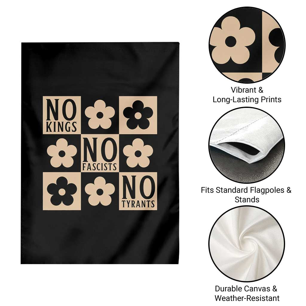 No Kings Wildflower Retro Boho Floral Garden Flag
