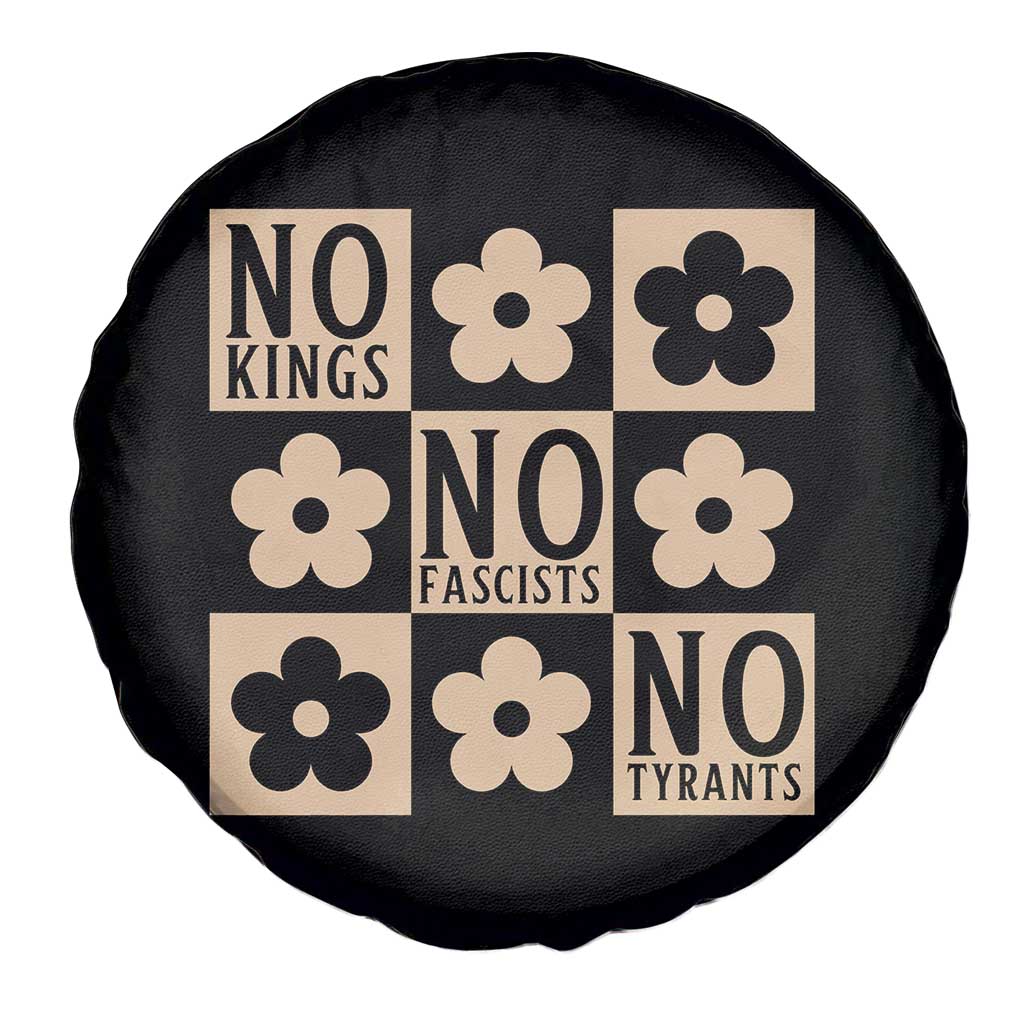 No Kings Wildflower Retro Boho Floral Spare Tire Cover