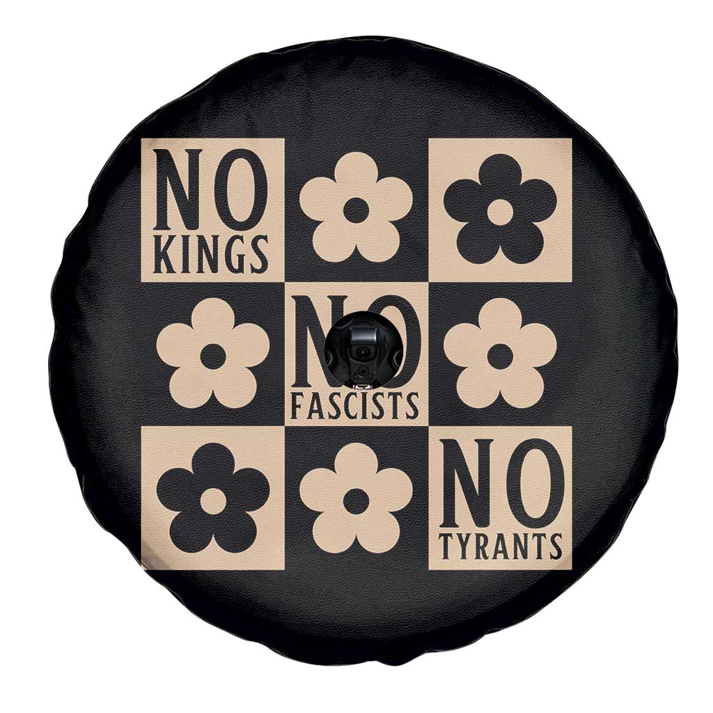 No Kings Wildflower Retro Boho Floral Spare Tire Cover