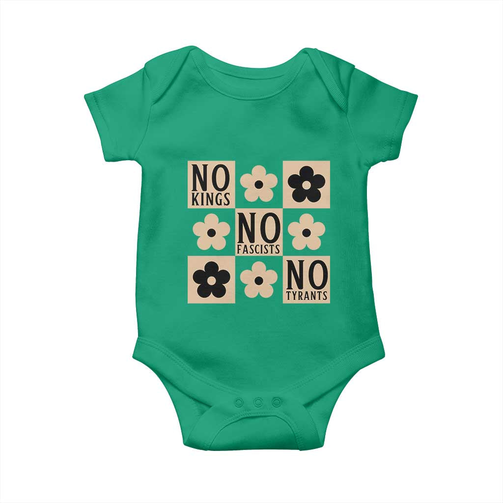 No Kings Wildflower Retro Boho Floral Baby Onesie