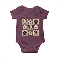 No Kings Wildflower Retro Boho Floral Baby Onesie