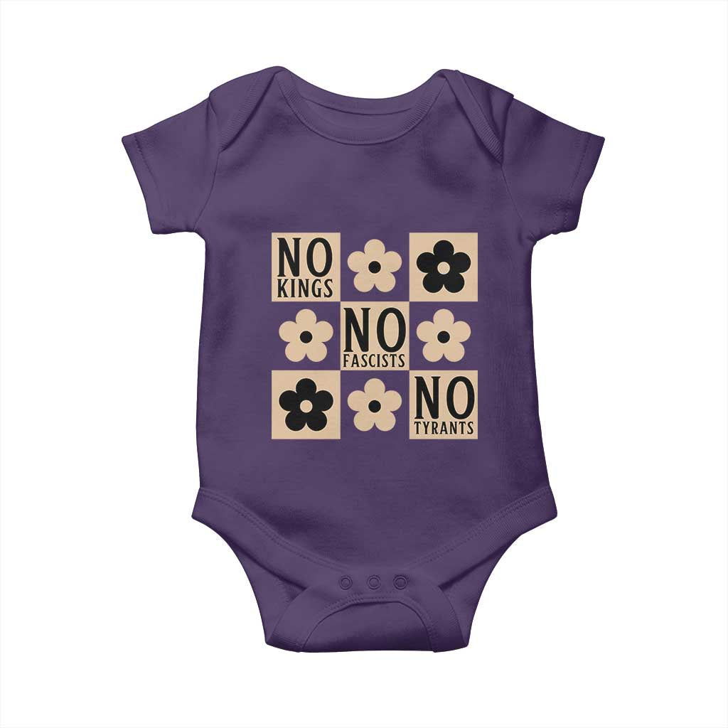 No Kings Wildflower Retro Boho Floral Baby Onesie