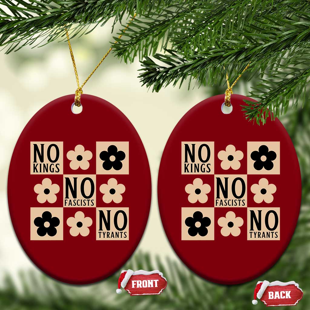 No Kings Wildflower Retro Boho Floral Ceramic Ornament